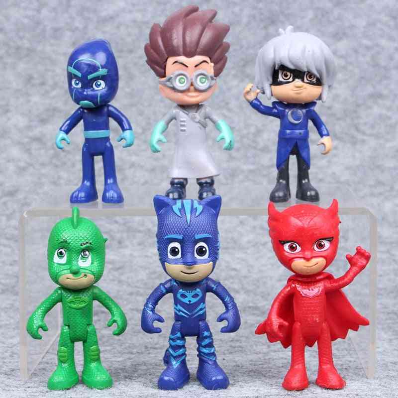 Pj máscaras dibujos animados miembros flexibles personaje de anime cartón figuras de acción juguetes