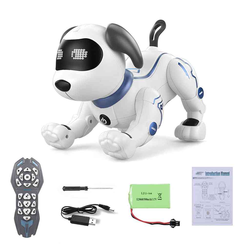 Animaux de compagnie électroniques, chien robot rc avec voix - jouets télécommandés musique chanson jouet pour enfants