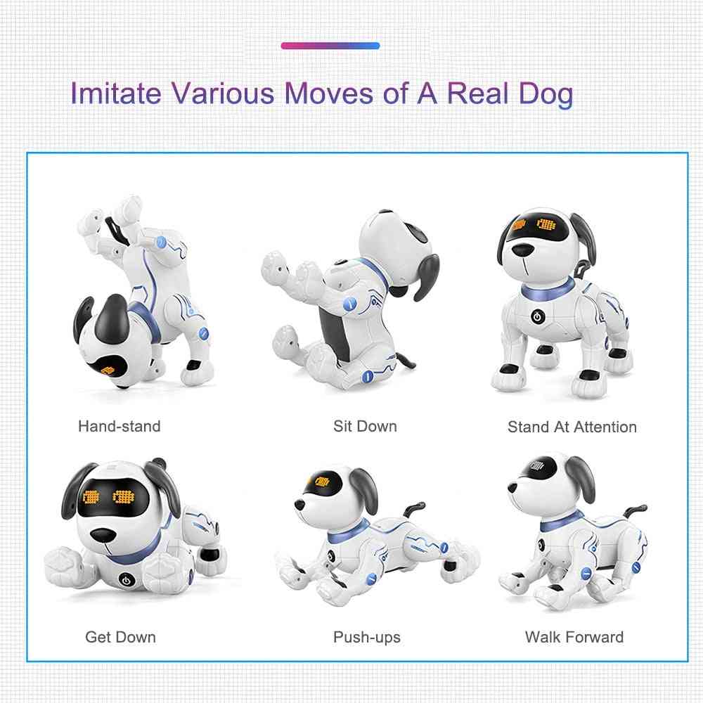Animaux de compagnie électroniques, chien robot rc avec voix - jouets télécommandés musique chanson jouet pour enfants