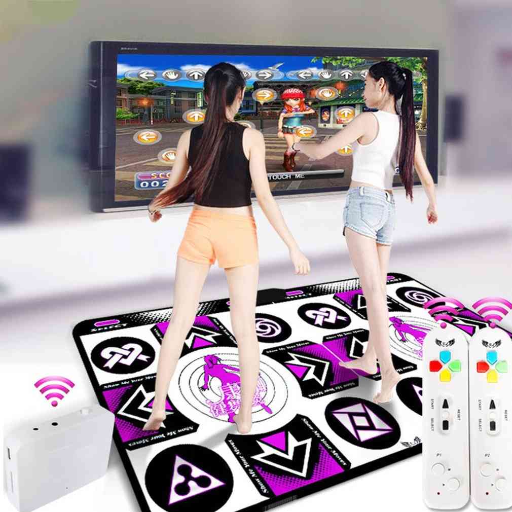TV / ordinateur jeux somatosensoriels télécommandés à double usage - double violet sans fil, couverture de danse de 11 mm