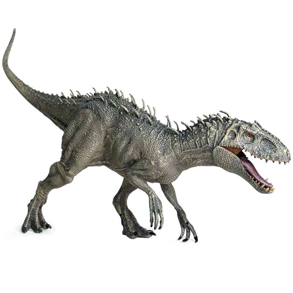 Plast jurassic indominus rex actionfigurer dinosaur med åpen munn, verdensdyr modell barneleker for barn (flerfarget)