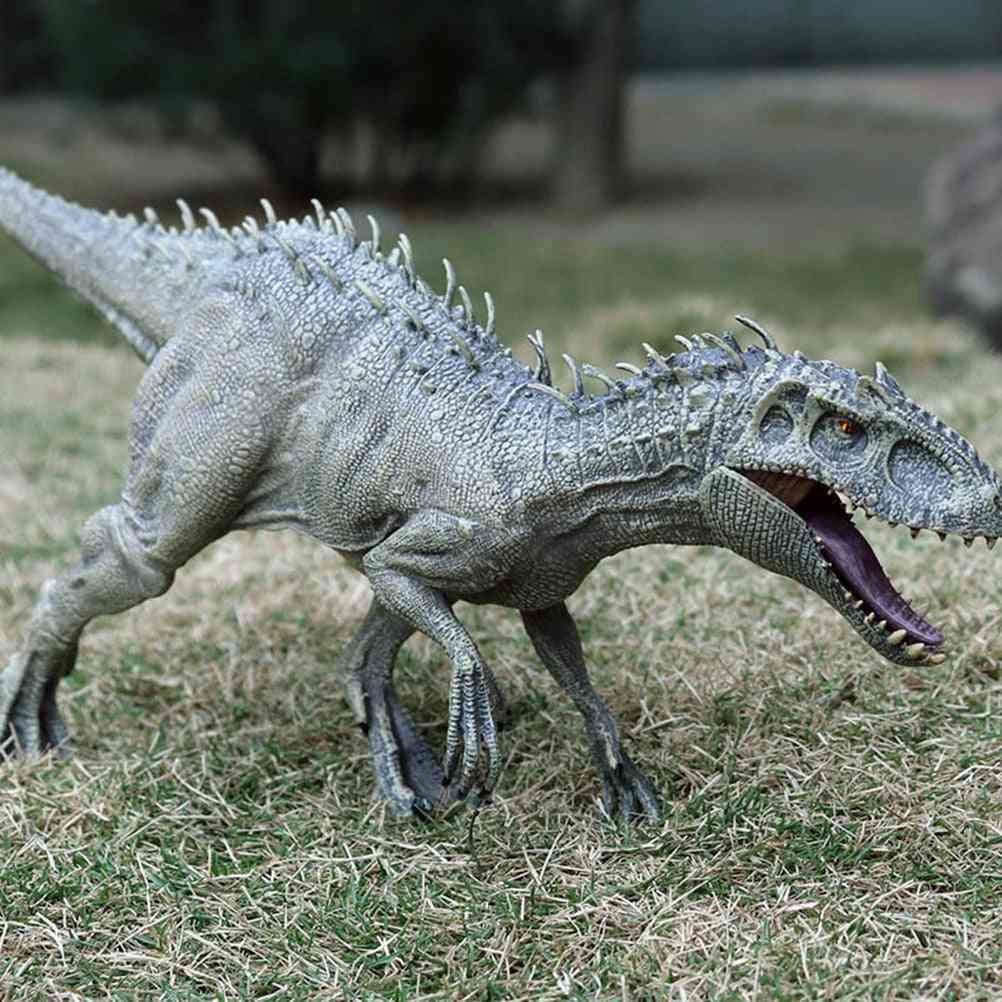 пластмасови юрски индоминус рекс екшън фигури отворена уста динозавър, свят животни модел детски играчки за деца (многоцветни)