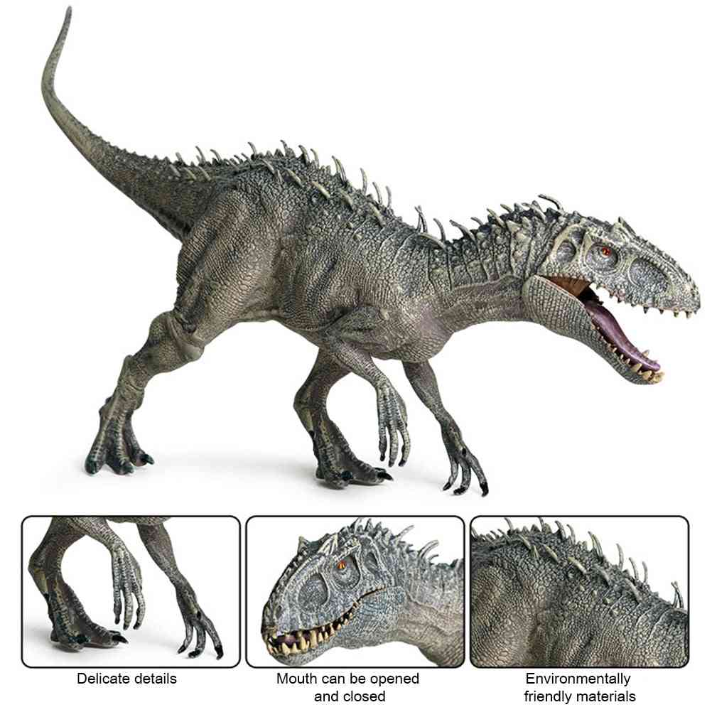 Plastikowe figurki jurajskie indominus rex dinozaur z otwartymi ustami, światowy model zwierząt zabawki dla dzieci dla dzieci (wielokolorowy)