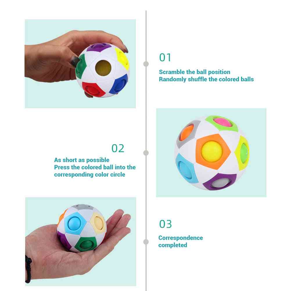 дъга мозайка топка 12 дупки висока еластичност детска играчка за учене на пъзел (като шоу)