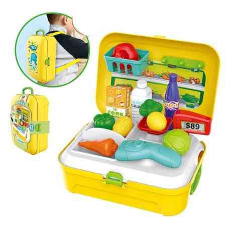 Gyermek szerepjáték házi játékok, hordozható műanyag hátizsák, főzőkonyha, orvos szett baba / gyerek számára