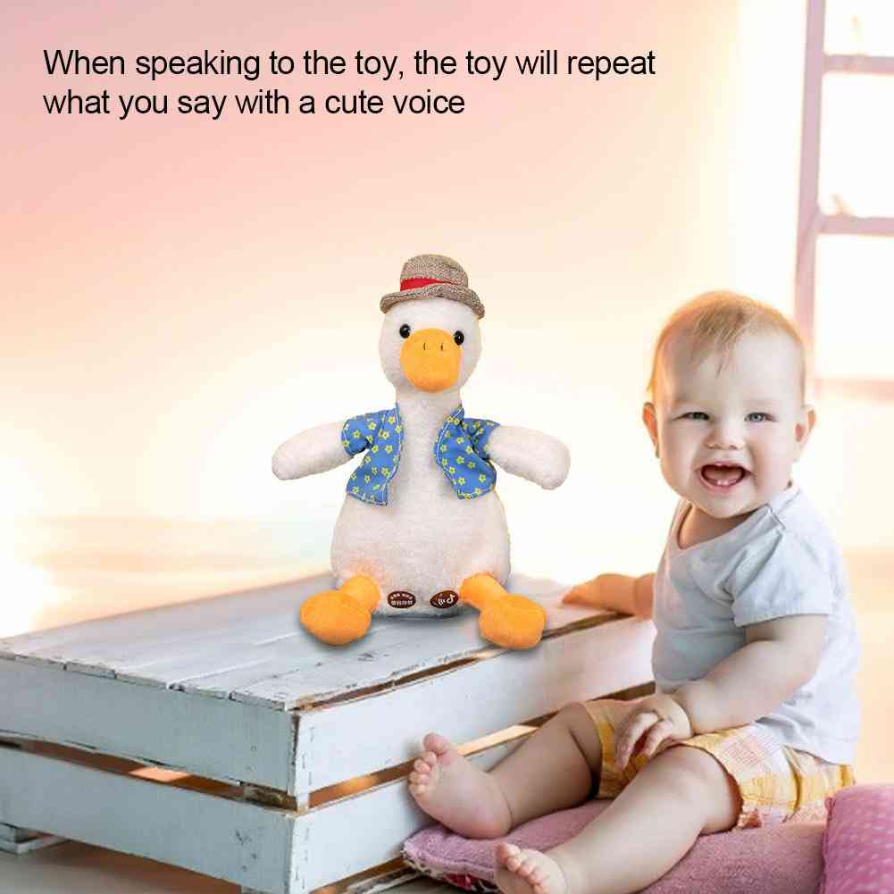 детска играчка за говорене, патица повтаря това, което казвате, образователен подарък за деца (25 см / 9,84 инча)