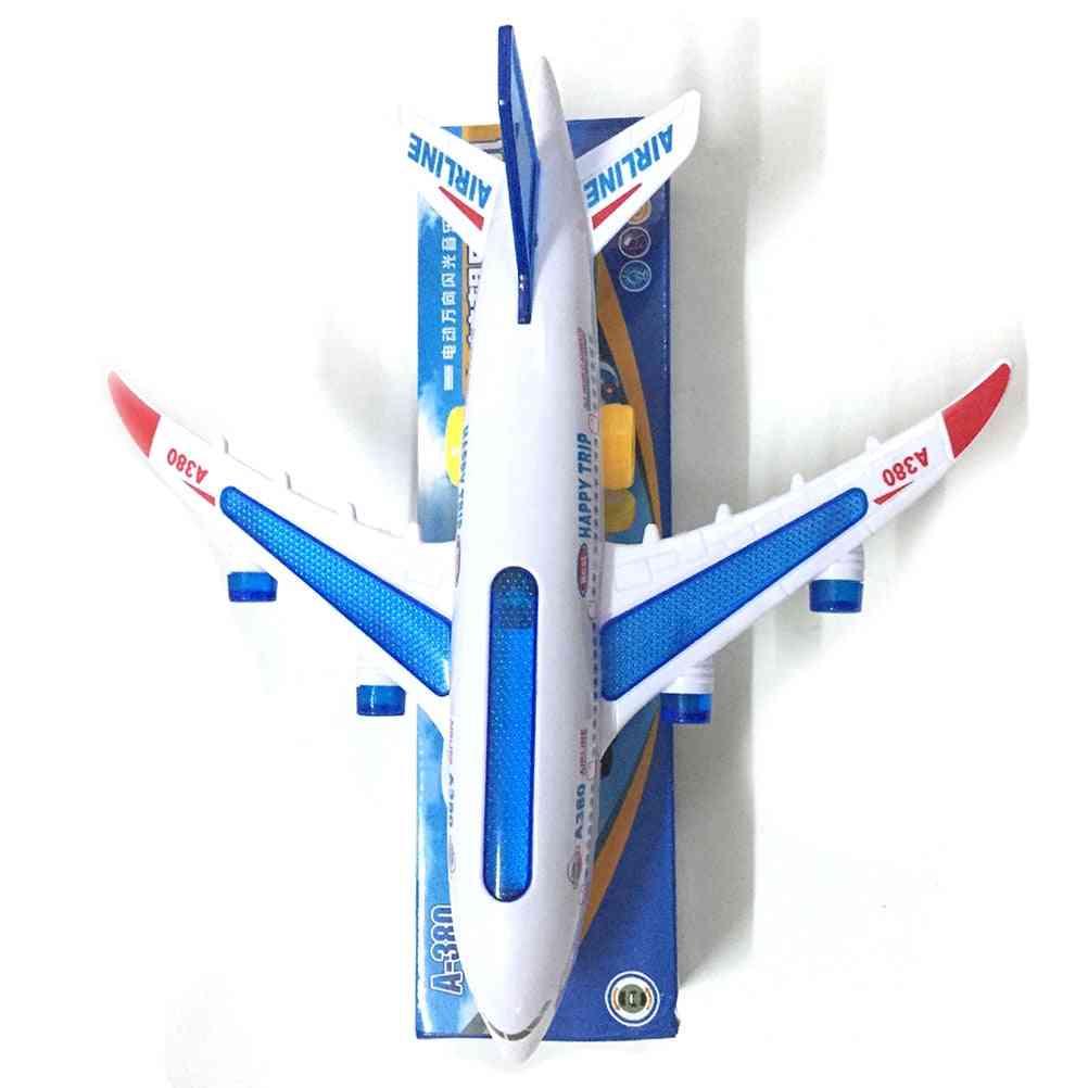 Elektrisk leketøy for barn, flyfly med lys og lyder - for og, sikkerhetsplastfly (hvitt)