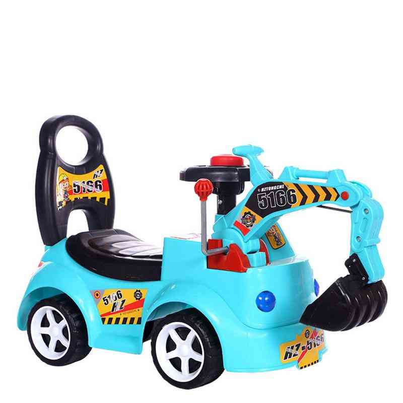 Jucărie pentru excavator electric-scuter pentru copii cu model de mașină de inginerie muzicală