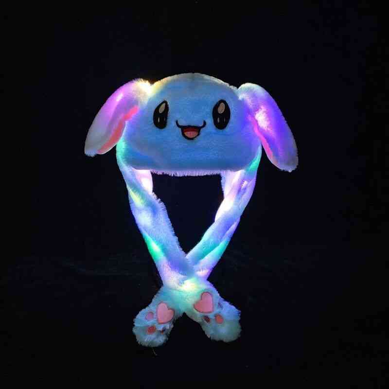 Cuddly Moving Ear Rabbit/panda Hat Toy With Led Light