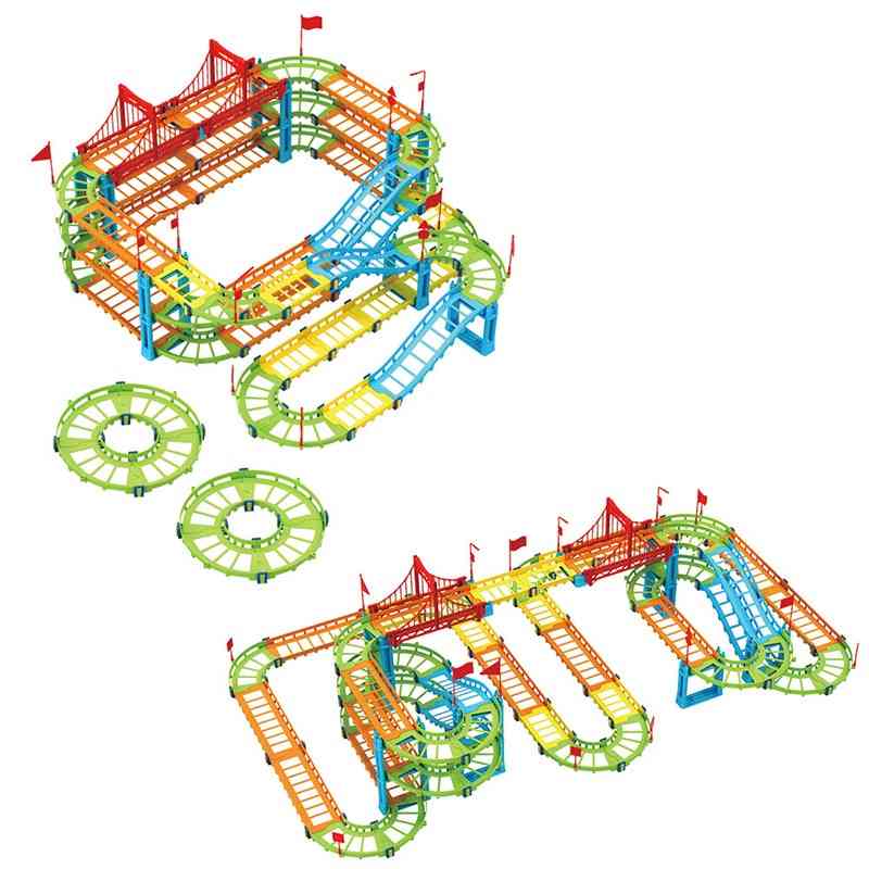 Diy Electric Car/train Track Model Toy-transportation Building Slot Sets
