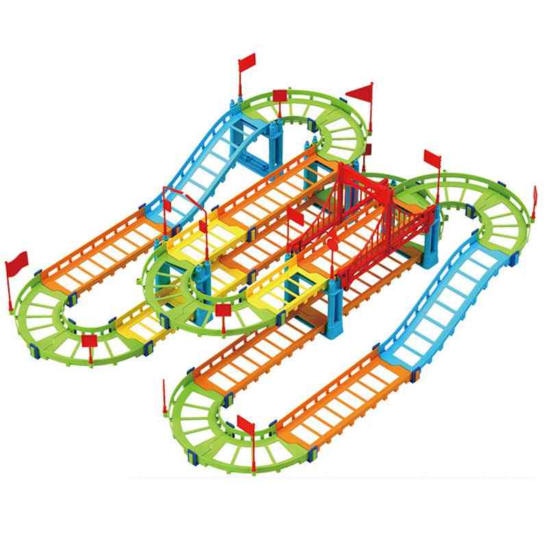 Diy Electric Car/train Track Model Toy-transportation Building Slot Sets