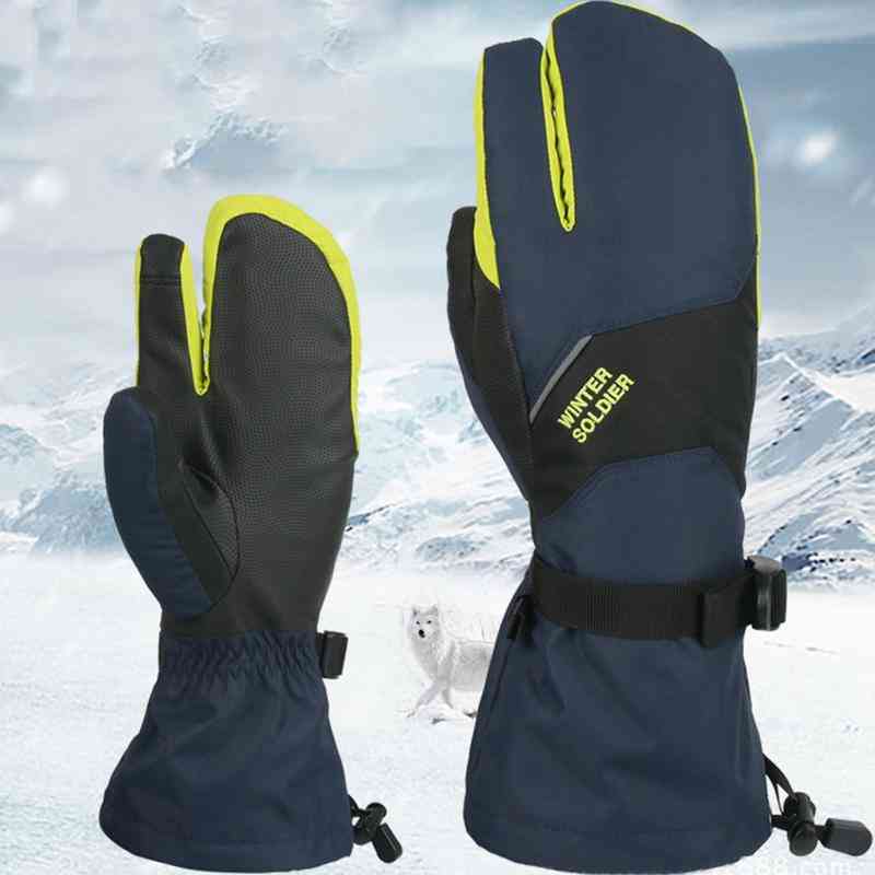 Skidhandskar - vinter vattentät varm tjock pekskärm trefingers handskar för män / kvinnor cykling utomhusklättring