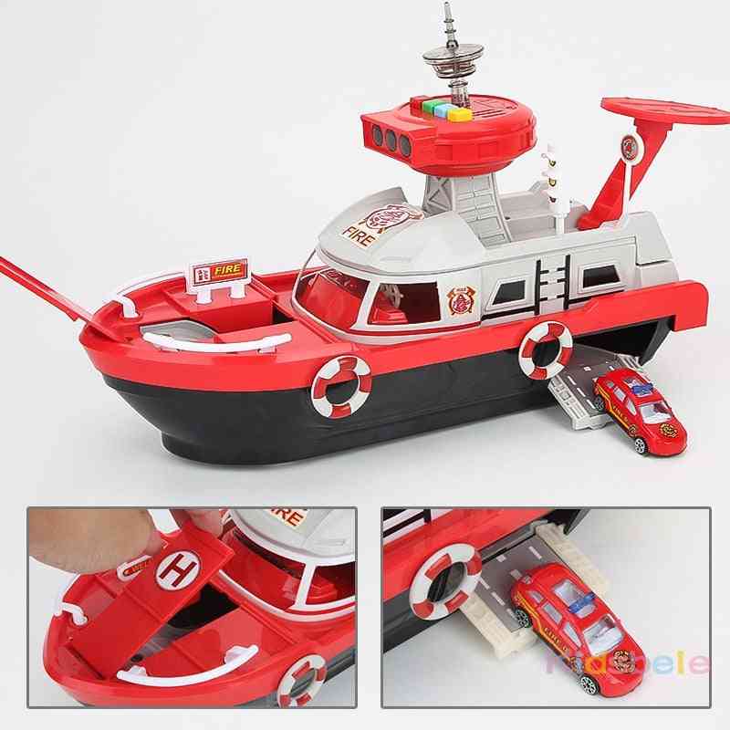Simuleringsspor inerti båd diecasts og køretøjer musikhistorie lys legetøj, skib model bil parkering drenge legetøj