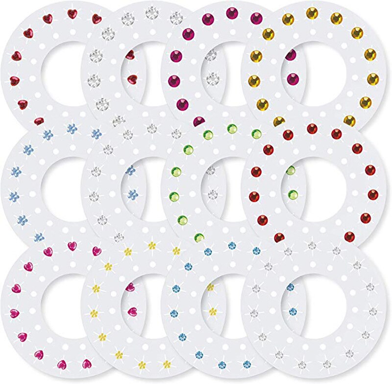 Juego de blingers deluxe con 180 gemas de colores de múltiples formas - pegatinas móviles divertidas de diamantes de cristal de bricolaje para niñas - solo 180 gemas completas