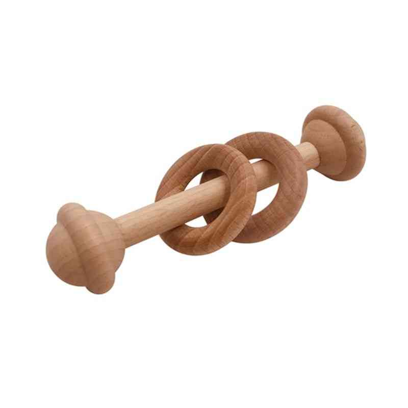 Baby Teether, Beech Rattle Wood Teething Rodent Ring