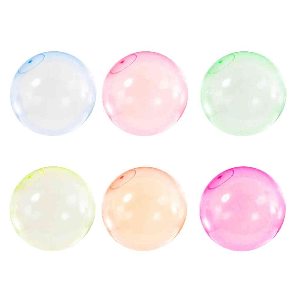 Bola de burbujas mágica, globo lleno, inflable exprimible, bolas de burbujas juguetes antiestrés para niños - 35 cm verde