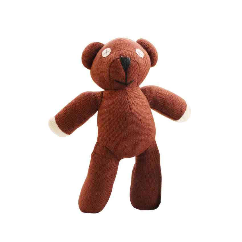 Mr fasole ursuleț de pluș animal umplut, desen animat moale, jucărie păpușă maro pentru copil, cadou pentru copii