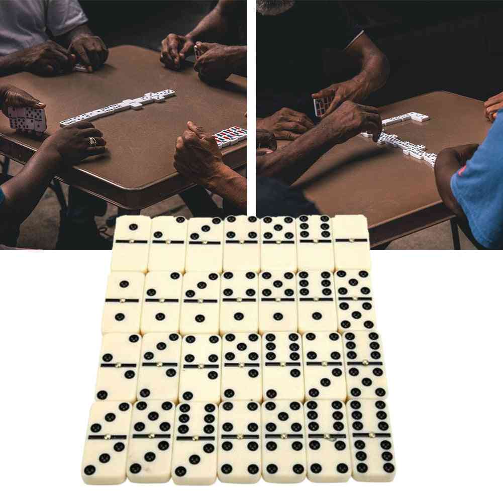 28pcs pour enfants voyage drôle portable dot double six dominos ensemble-jeu d'échecs de divertissement avec boîte, cadeau classique jouet traditionnel