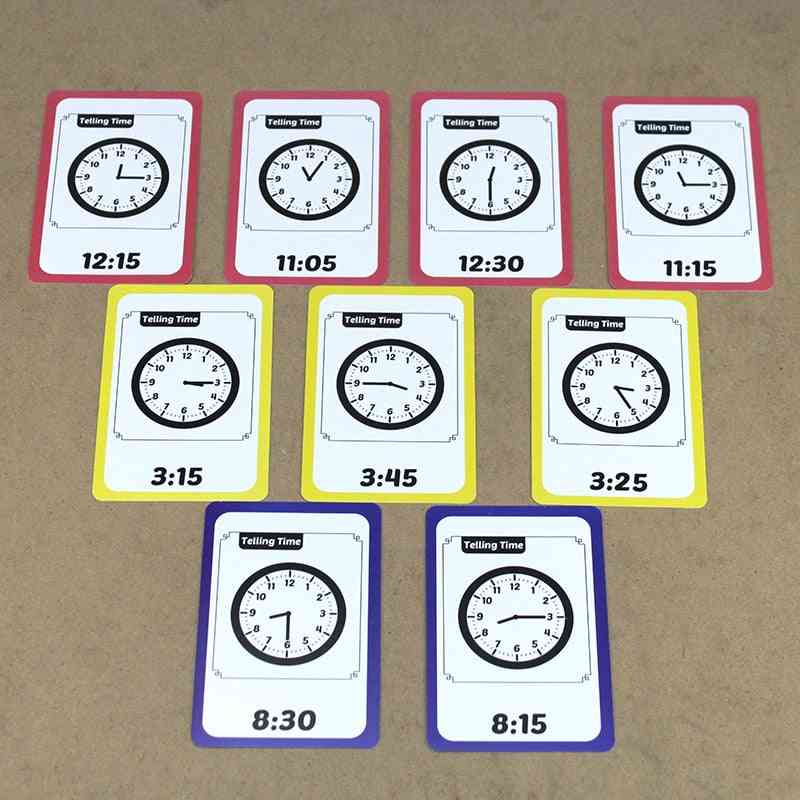 Baby Learning Time/alarm Clock, Life Management Montessori Flash Cards