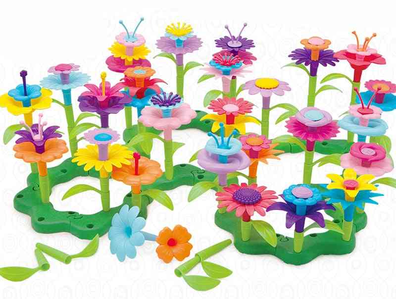 Lasten helmiä kukkia tytöille järjestely puutarha koulutus leluja