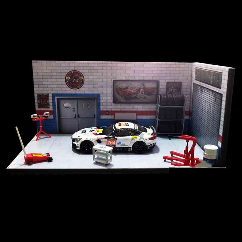 1/64 och 1/24-garage / verkstadsmodell