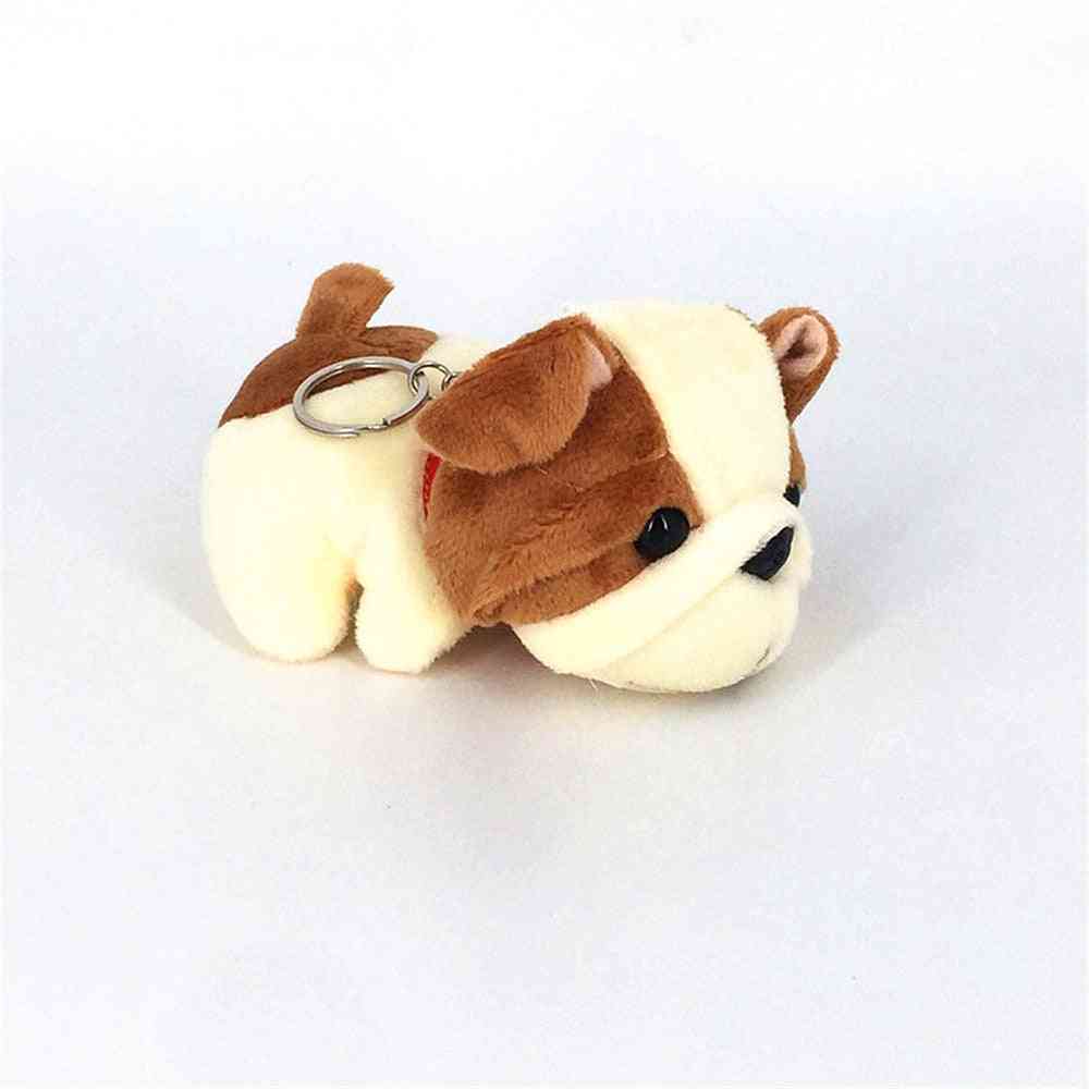 11cm chien en peluche en peluche, cadeau de jouet de porte-clés souple de poupée d'animal - gris