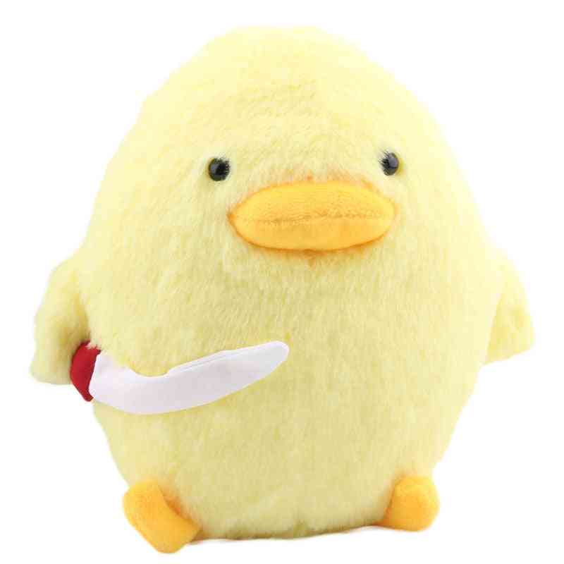 Cartoon Duck With Knife Plush Doll Animal Soft Stuffed Toy