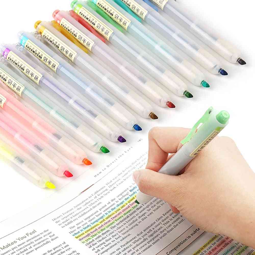 Retractable And Refillable Highlighter Marker Pen