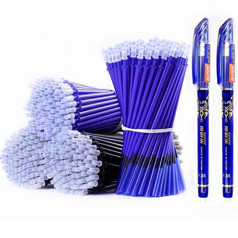 Sletbar vaskbar pen, påfyldningsstang til håndtag blå / sort blæk, skole, kontorartikler til papirvarer - blå sæt-a