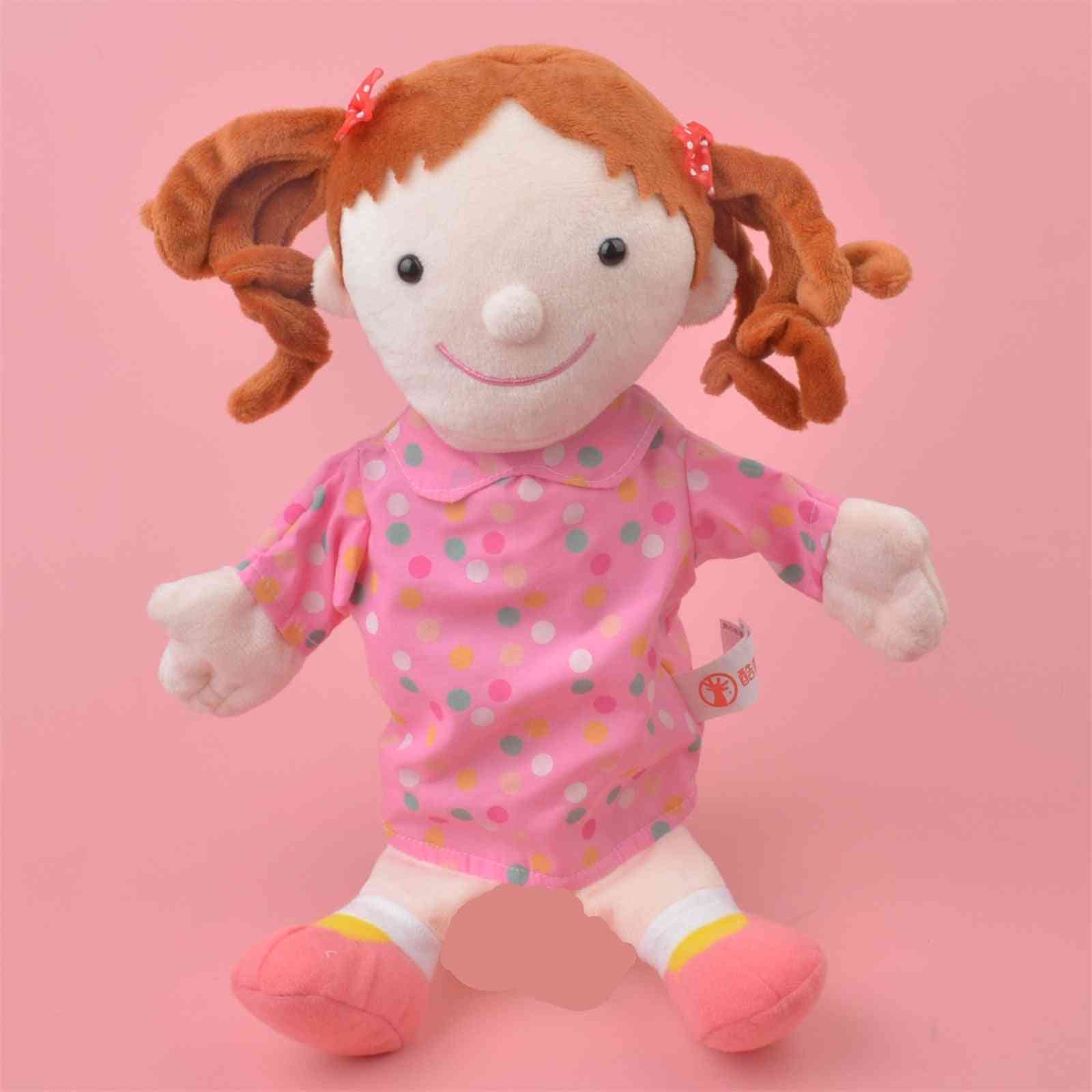 בובות קטיפה יד כפפת אצבע משפחתית רכה, סיפור מיטה חינוכית -בנות צעצועי בובות אצבעות לבנים - לבנות