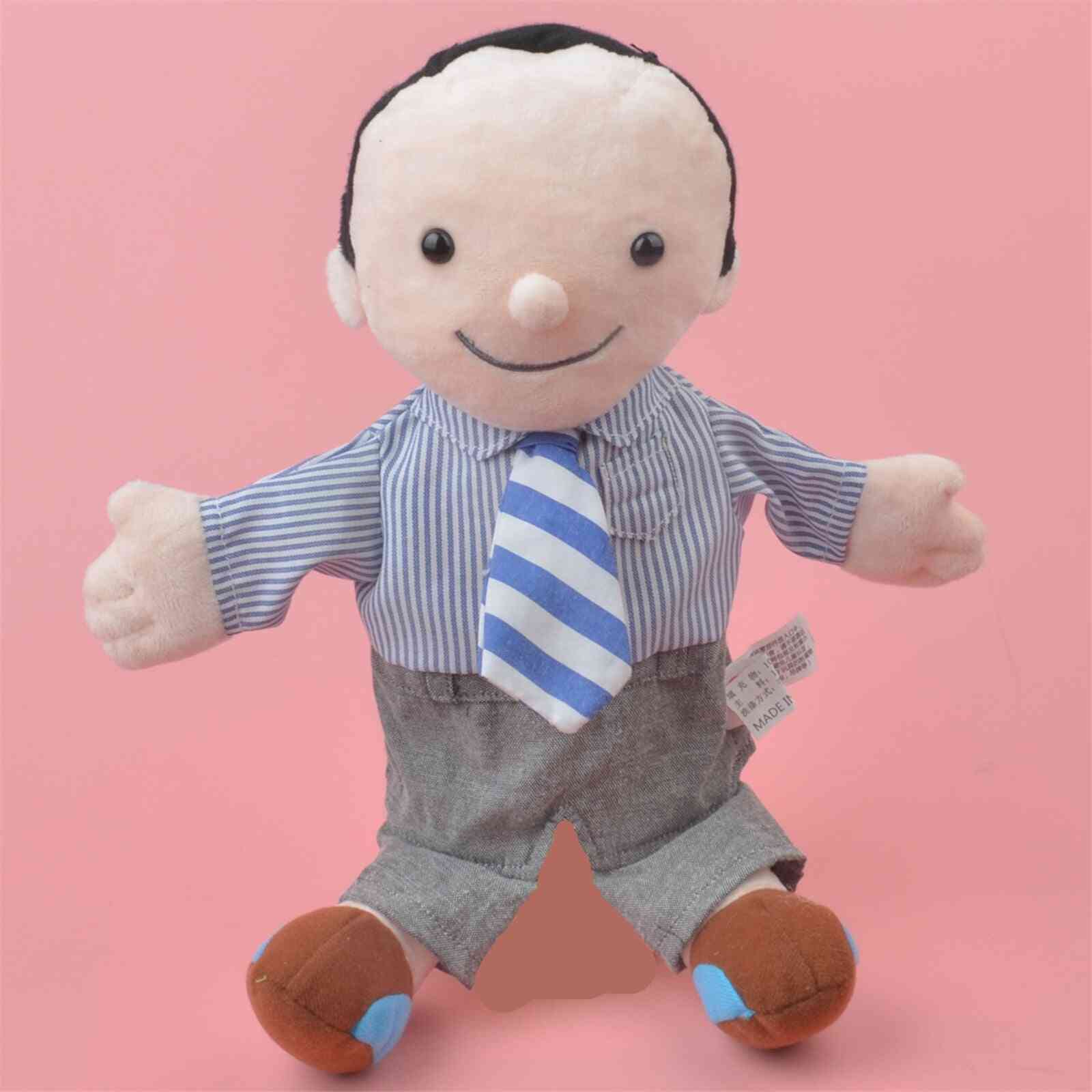 Marionetas de felpa suave mano de guante de dedo familiar, historia de cama educativa-juguetes para niñas muñecas para niños con dedos - blanco