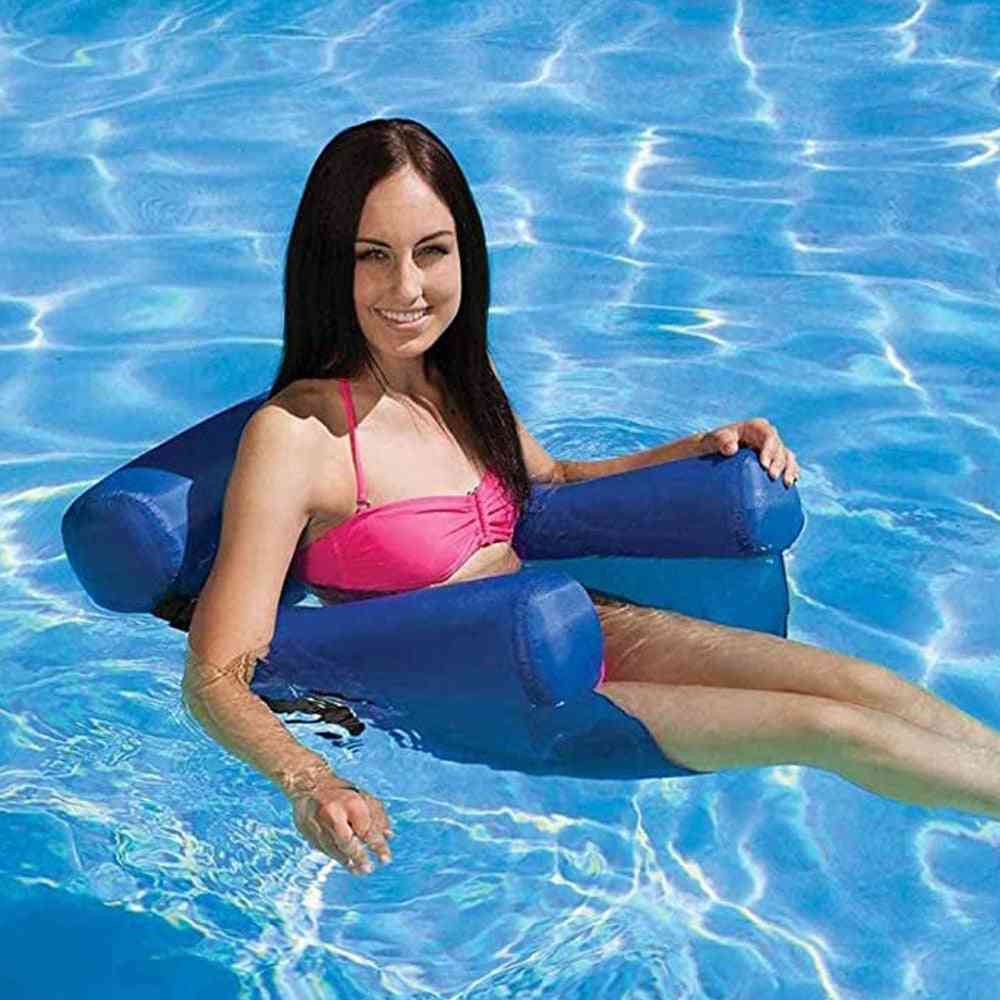 Natación silla flotante piscina niño adulto cama asiento agua juguetes, accesorios de piscina de anillo de playa ligero plegable