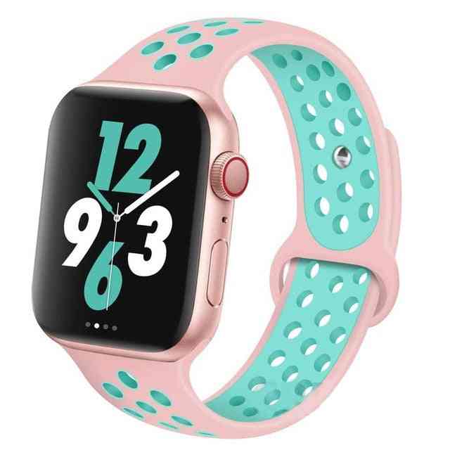 Silicone Wristband Suitable For Apple Watch-breathable Bracelet (set-6)