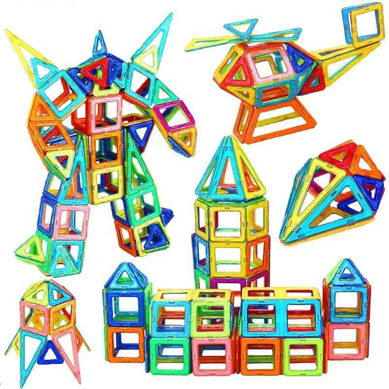 Stor storlek designer magnetisk fyrkantig byggnad block leksaker för baby jul födelsedagspresent (flerfärgad)