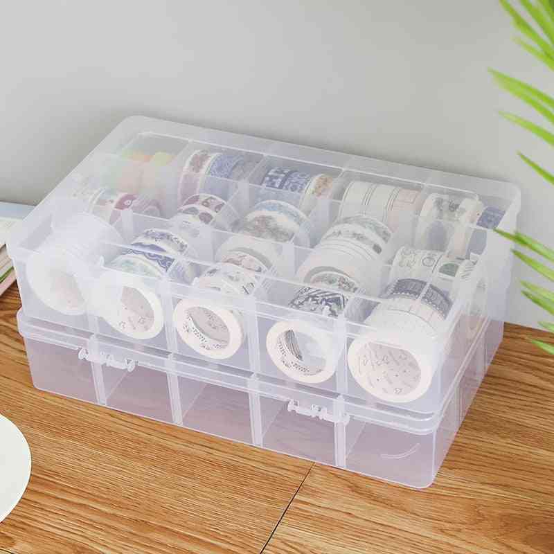 Transparent Plastic, Adjustable Storage Box For Washi Tape, Sticker, Craft