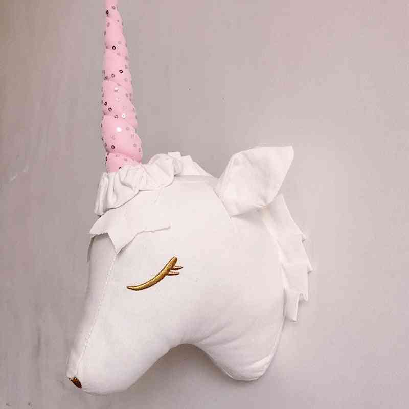 Cute 3d Animal Head Design Soft Stuffed, Wall Decoration Toy