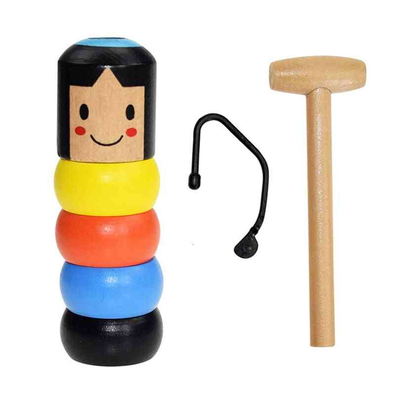 Nowy nieruchomy kubek magiczny uparty drewniany człowiek zabawka śmieszne niezniszczalne sztuczki z bliska
