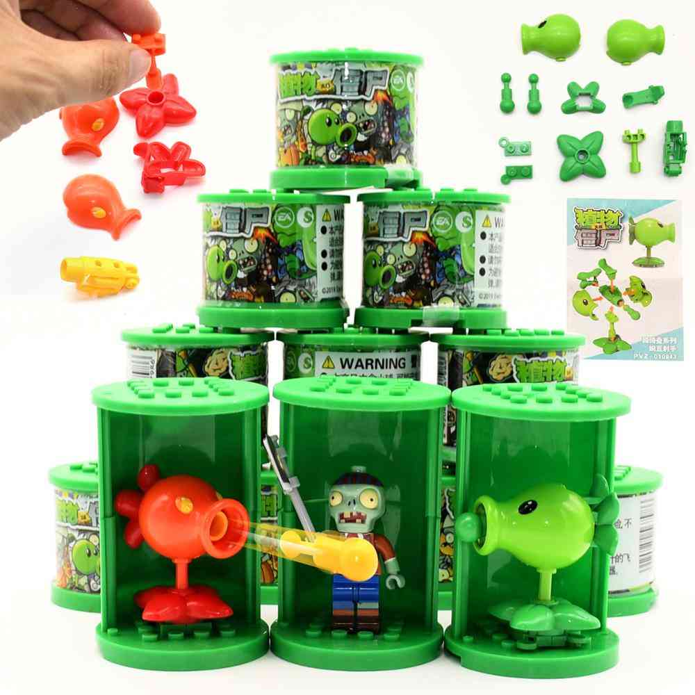 Figure di piante contro zombi, blocchi di costruzione pvz action figures bambole gioco giocattoli in mattoni per bambini - 6