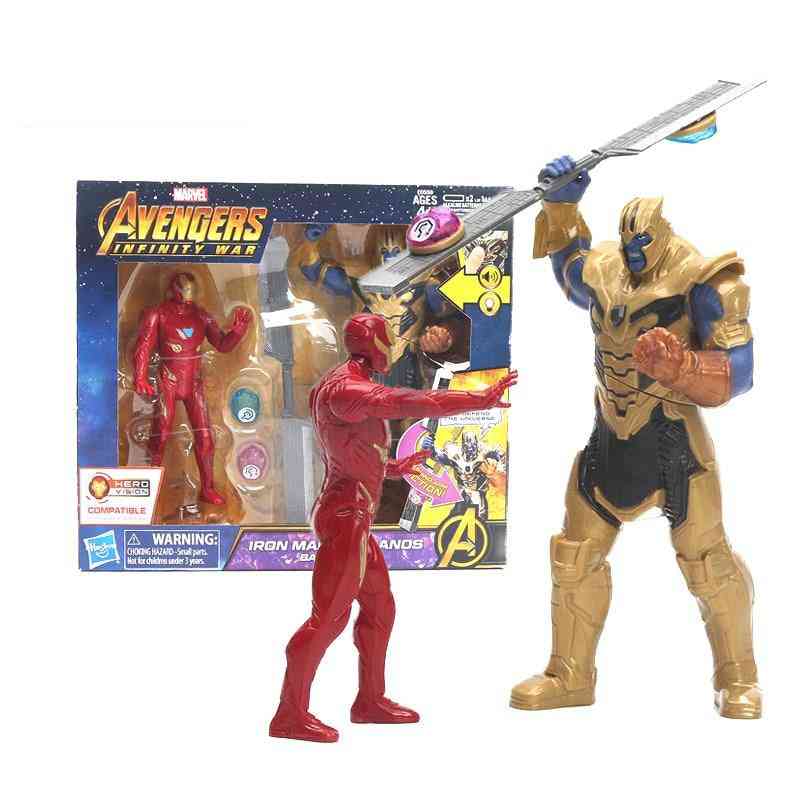 Elektronische avengers, infinity war, iron man vs. thanos battle set, action figure (13-19cm)