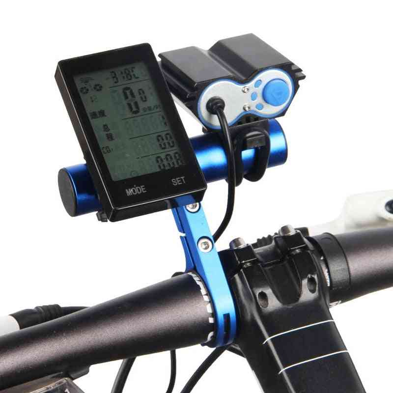 Extensión del extensor del manillar de bicicleta, soporte de fibra de carbono abrazadera de aleación de aluminio para soporte de lámpara de luz de faro de velocímetro de bicicleta