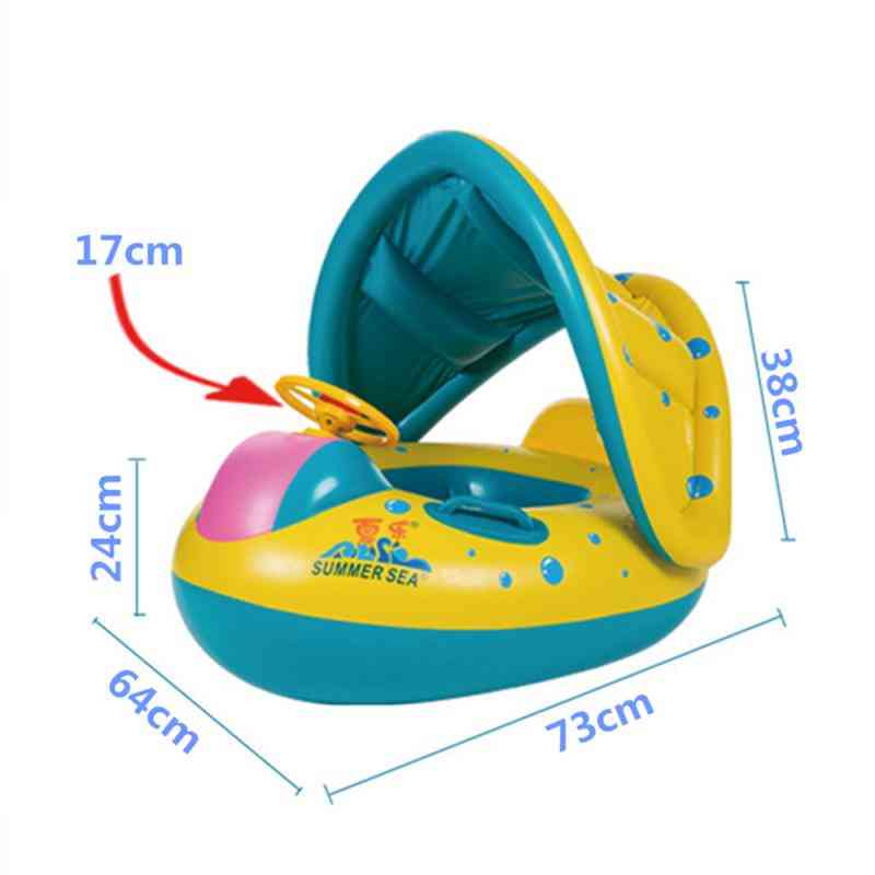 Flotteur d'anneau de natation de bébé, enfants de piscine - sécurité de garçon de fille de sécurité infantile de natation réglable de siège de parasol (01)