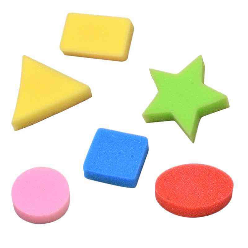 Modèle de dessin étoile / rond / rectangle multi-formes éponges artisanales 24 pièces pour l'éducation précoce des enfants