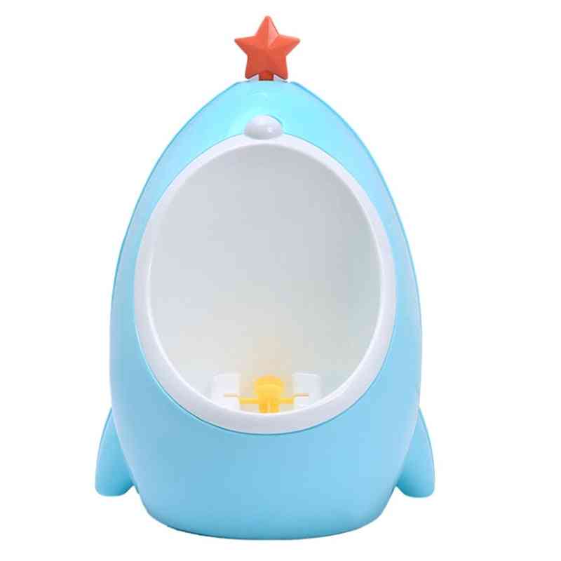Dessin animé bébé garçon pot de toilette, enfants debout bol de formation d'urinoir