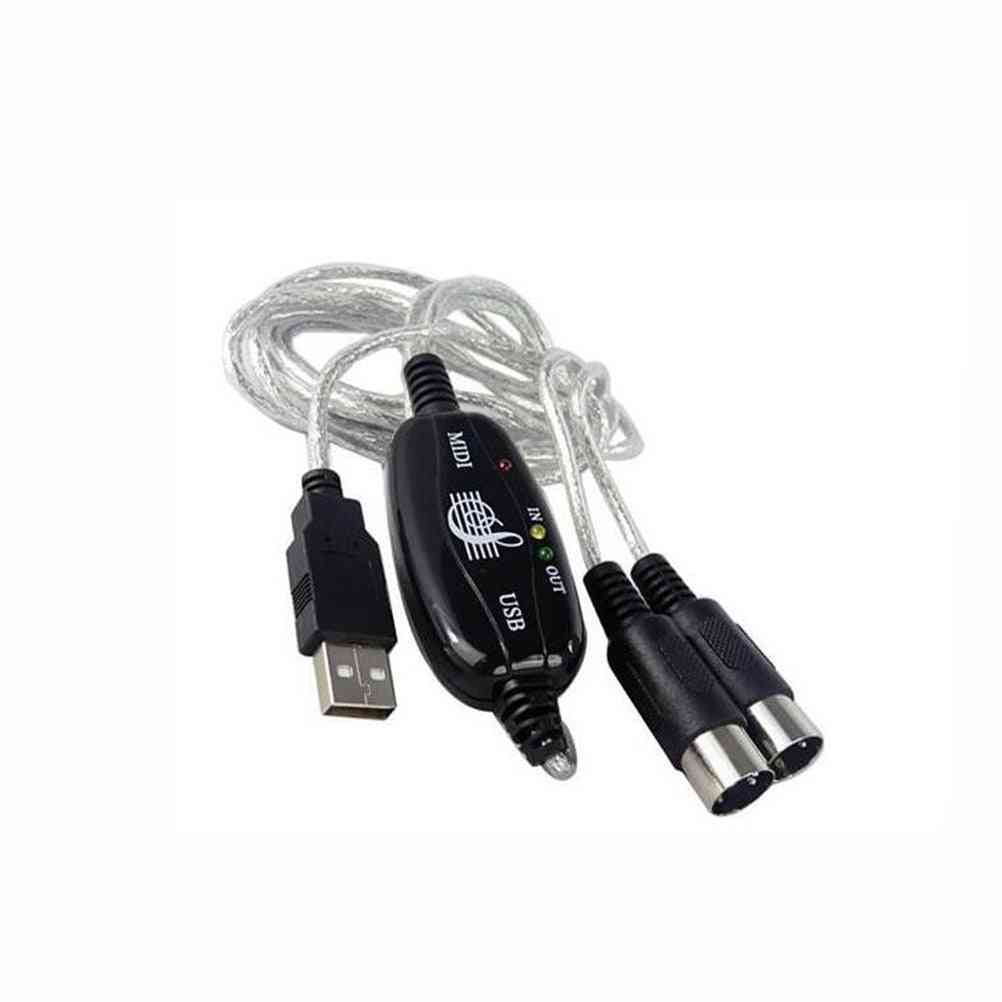 MIDI-USB-Kabel tragbares praktisches, langlebiges Verbindungszubehör, Musikbearbeitungskabel, Konvertierungswerkzeug für Instrumentensound -