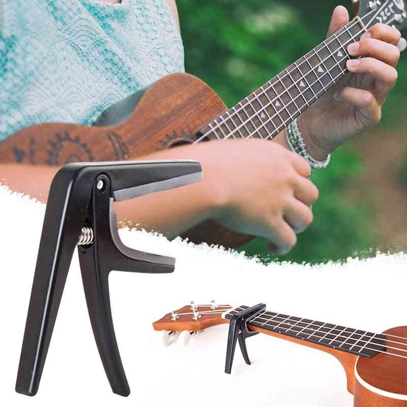 Professionell ukulele capo 4 strängar hawaii gitarr, enhandig snabbbyte, delar och tillbehör -