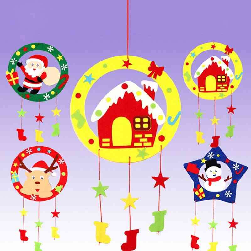 Zestawy świąteczne dzwonki wietrzne, zabawki edukacyjne - zestawy rzemieślnicze dekoracje świąteczne (losowe)
