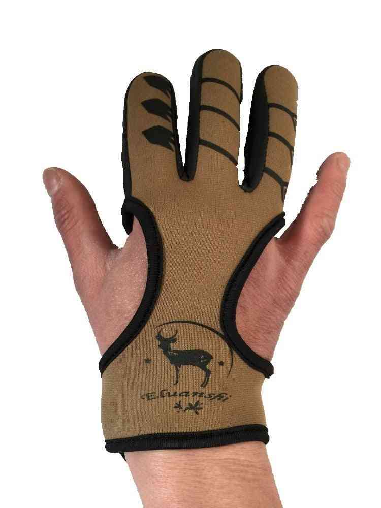 Finger Protective Leather Glove For Arrow/bow Shooting, Slingshot Hunting