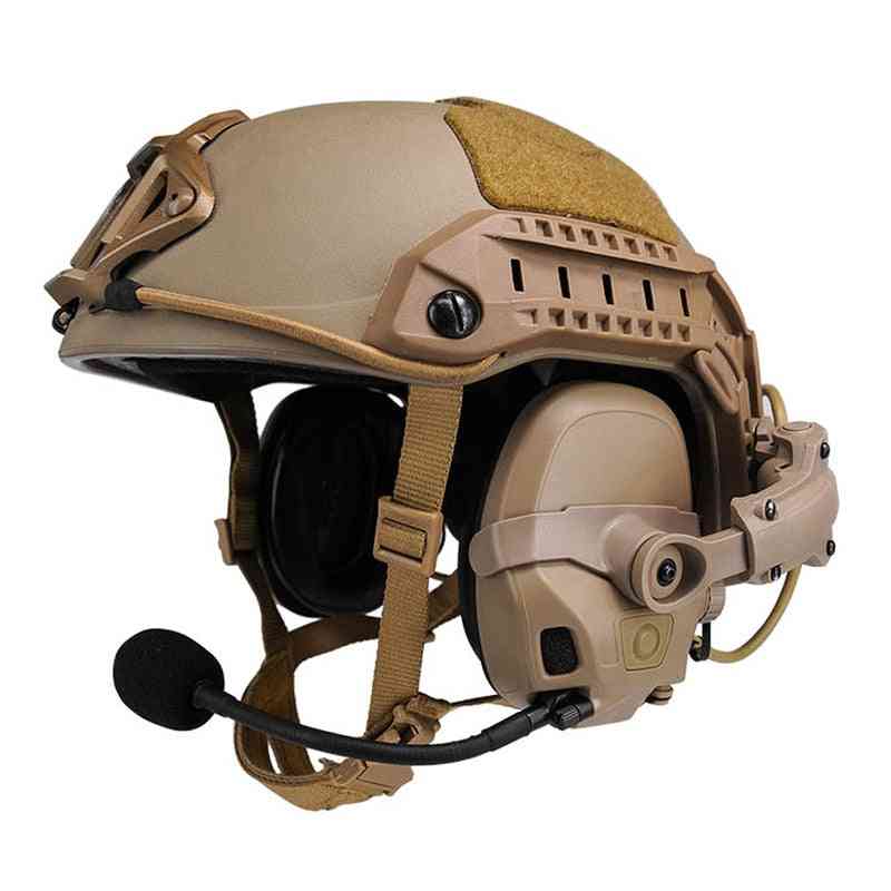 Headphone amp tático e headphone montado no capacete, headphone de comunicação da aviação militar com redução de ruído