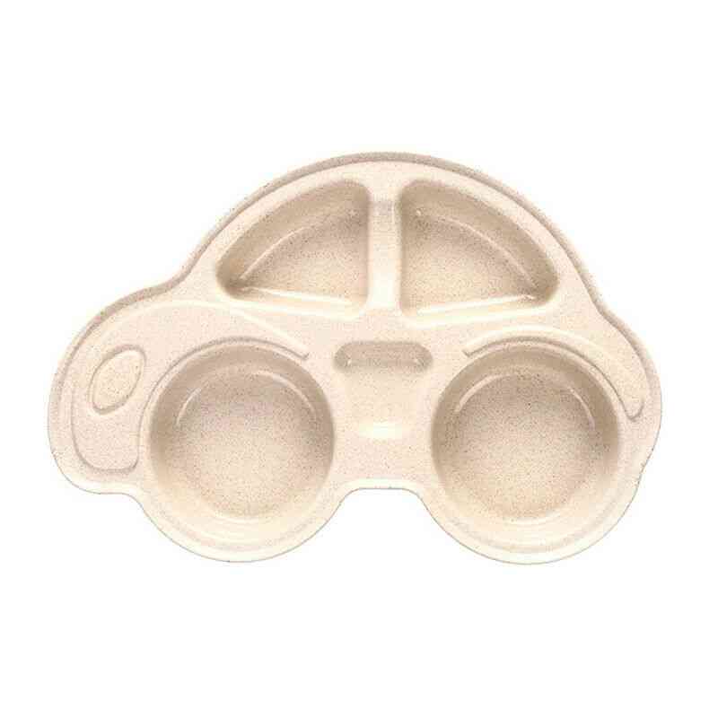 Baby Dishes Cartoon Car Shape Plate - Kids Dinnerware Tableware Tray