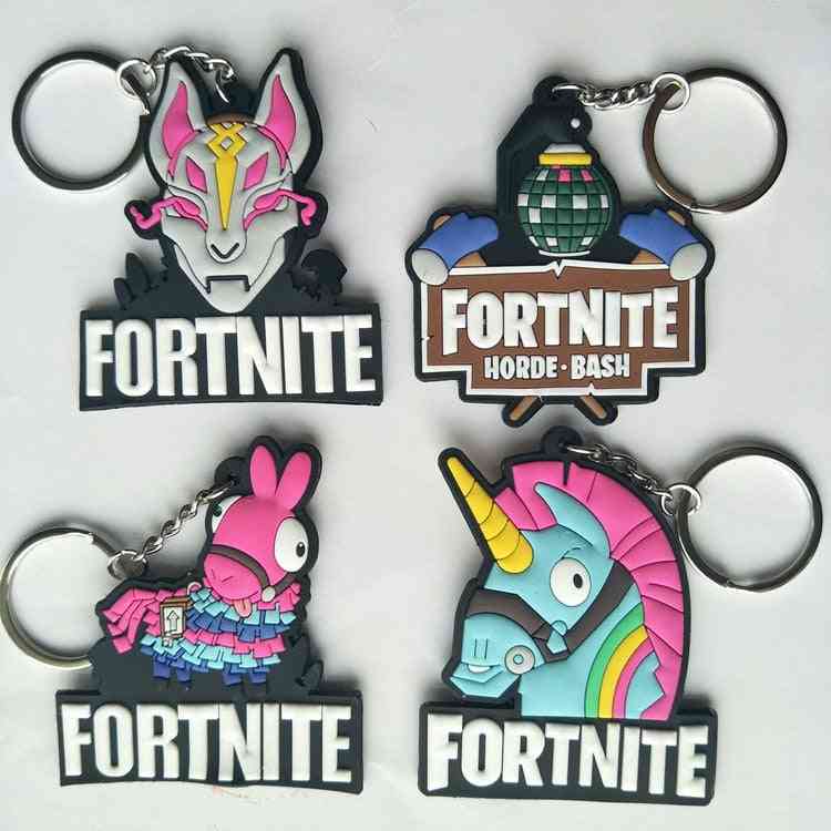 Game Key Chain, Cute Kid Silicone Chains Men-women Fortress Key Holder Caps